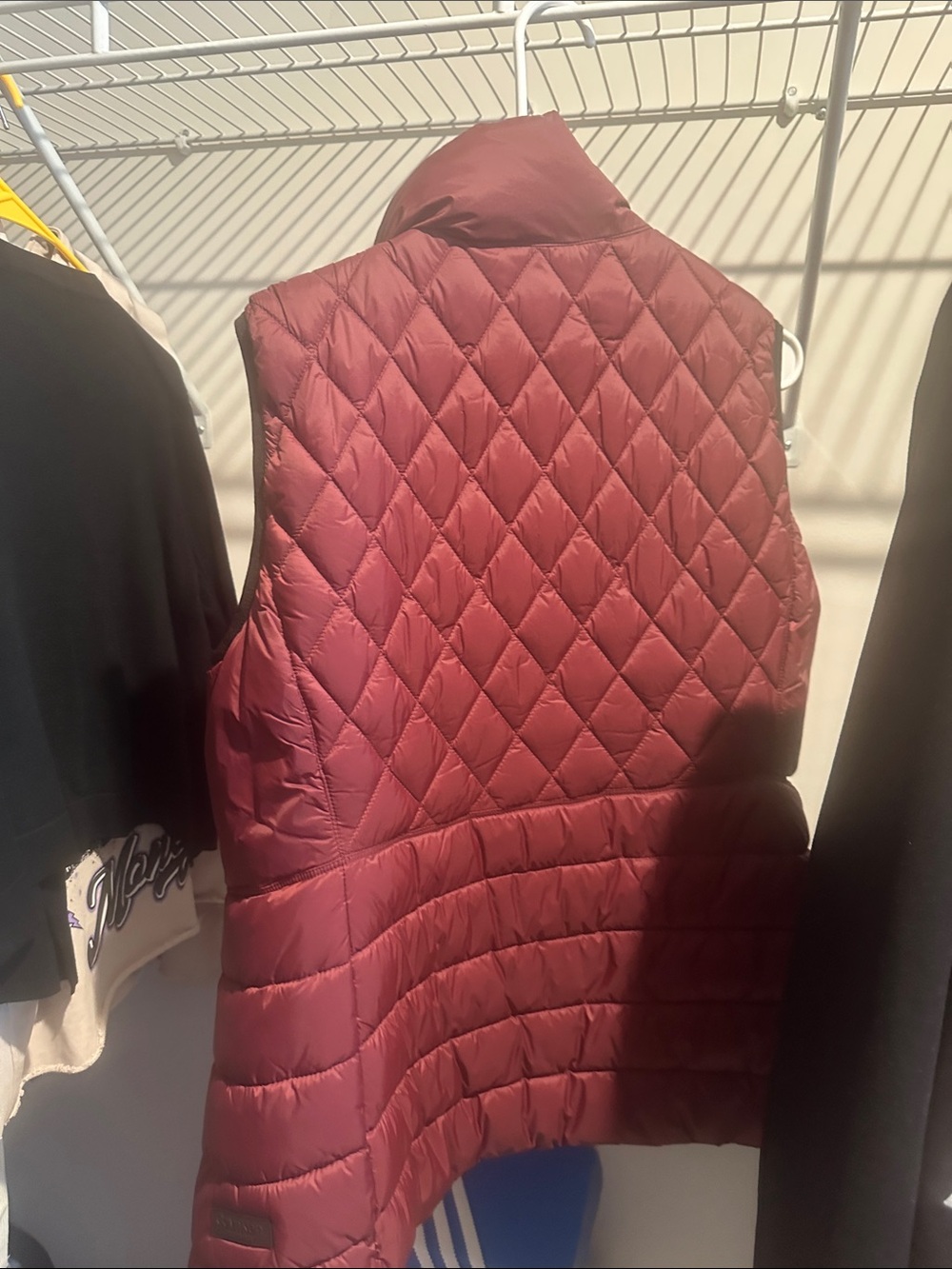 Calvin Klein Quilted Wine Red Puffer Vest